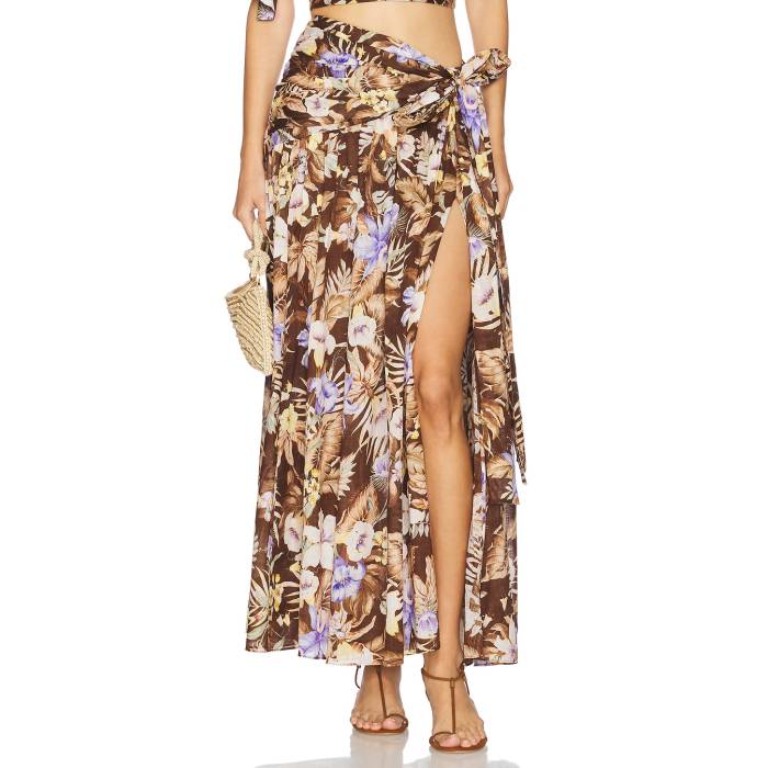 ジマーマン Zimmermann 【 Coco Bow Maxi Skirt Women Chocolate Multi Floral 】 レディースファッション ボトムス スカート レディース