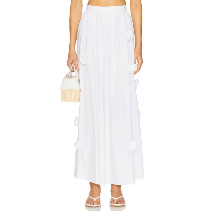 Caroline Constas 【 Marcheline Midi Skirt Women White 】 レディースファッション ボトムス スカート レディース 白色 ホワイト(4.0)