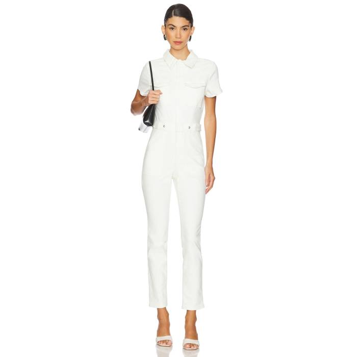 グッドアメリカン Good American 【 Fit For Success Jumpsuit Women Cloud White001 】 ジャンプスーツ レディースファッション その他 レディース