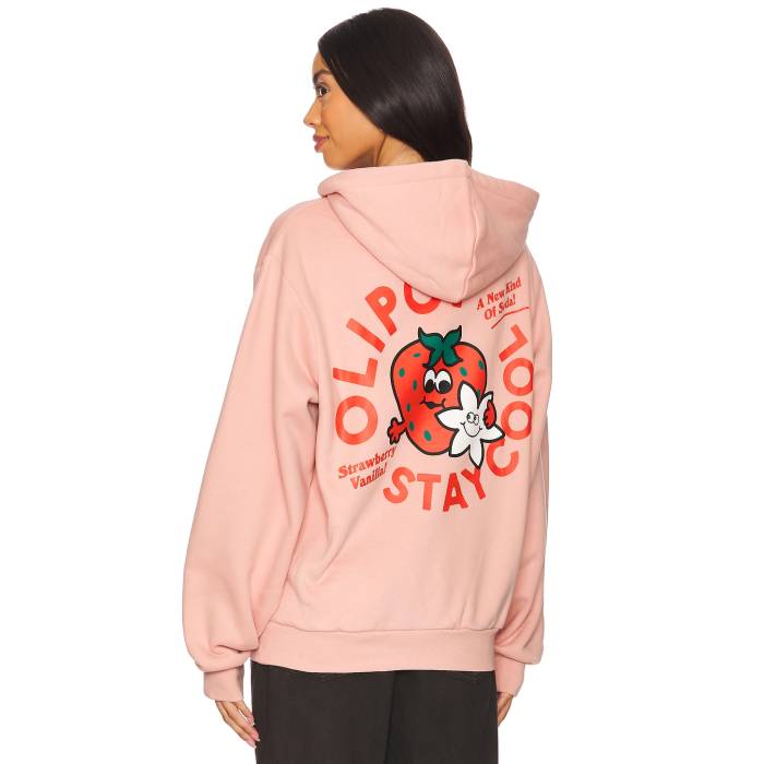 Stay Cool 【 X Olipop Strawberry Vanilla Hoodie Unisex Peach 】 フーディー パーカー レディースファッション トップス パーカー ユニセックス