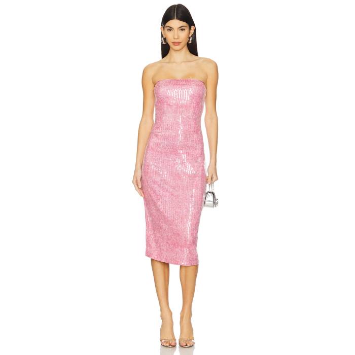 樂天商城 - スサナモナコ Susana Monaco 【 Clear Sequin Knit Tube Dress Women Pink Lemonade 】 ニット ドレス レディースファッション ドレス レディース pink ピンク