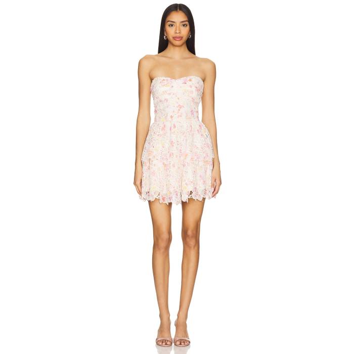 Line & Dot 【 Rosa Mini Dress Women Cream & Red 】 ドレス レディースファッション ドレス レディース クリーム Red 赤・レッド