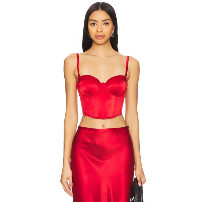 フルールドゥマル Fleur Du Mal 【 Cropped Hamptons Bustier Women Rouge 】 レディースファッション ..