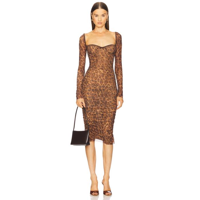 Majorelle 【 Chica Midi Dress Women Leopard 】 ドレス レディースファッション ドレス レディース ヒョウ柄 レオパード