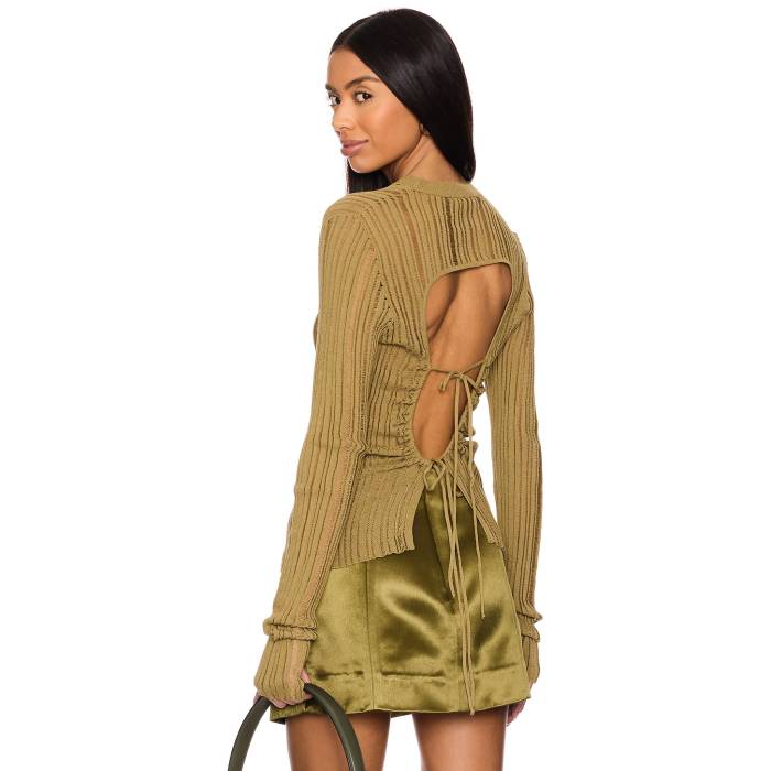 Des Phemmes 【 Rib Long Sleeve Shirt Women Military Green 】 Sleeve スリーブ レディースファッシ..