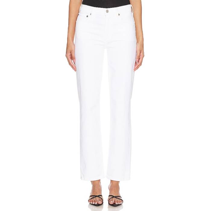 Agolde 【 Kye Mid Rise Straight Crop Jeans Women Sour Cream 】 ミッド ライズ Crop クロップ ジーンズ レディース クリーム