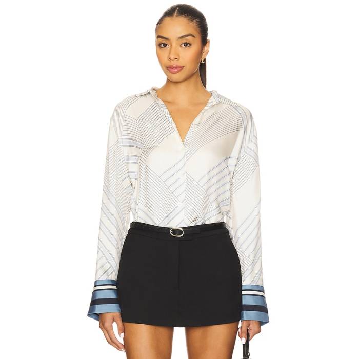 Veronica Beard 【 Delila Blouse Women Dove &Amp; Blue Lake Multi 】 レディース 青色 ブルー