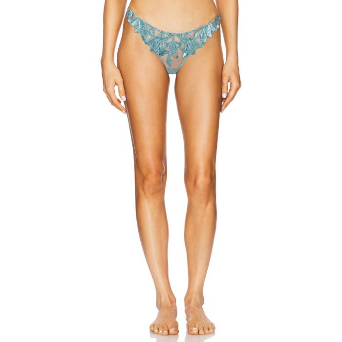 フルールドゥマル Fleur Du Mal 【 Velvet Lily Embrodiery Thong Women Icy Teal 】 インナー 下着 ナイトウェア レディース インナー 下着 ランジェリー ショーツ Tバック Gストリング レディース