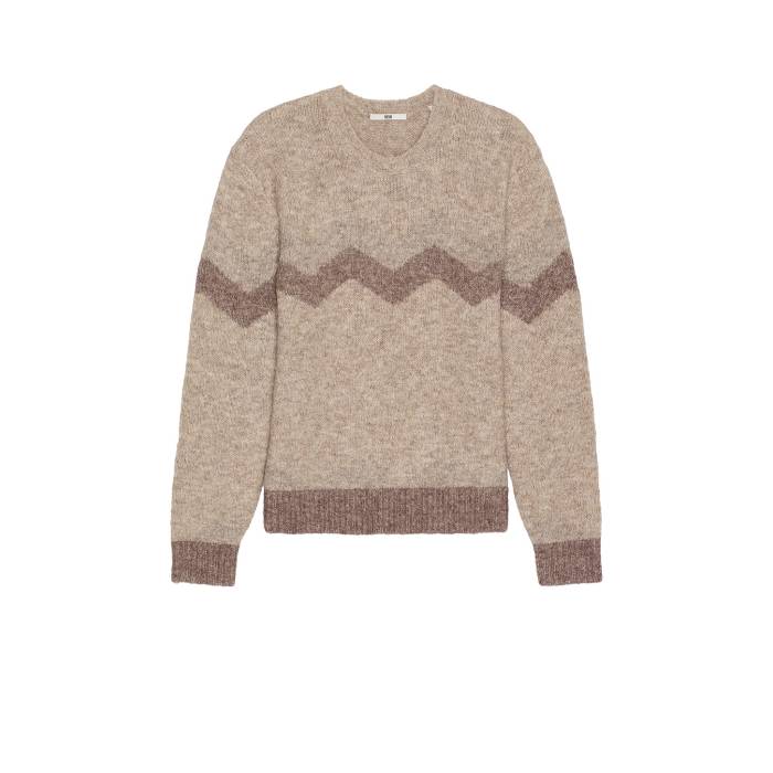 ニュー Neuw 【 Intarsia Zig Zag Crew Neck Sweater Men Sand 】 Zig ジグ クルー トレーナー メンズファッション トップス ニット セーター メンズ 砂色・サンド