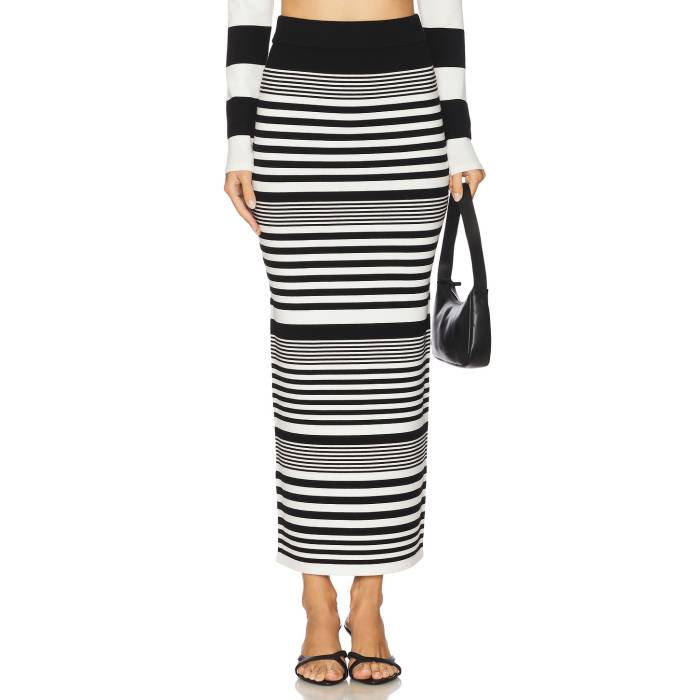 Ronny Kobo 【 Tamika Knit Skirt Women Blue White Stripe 】 ニット レディースファッション ボトムス スカート レディース 青色 ブルー 白色 ホワイト Stripe ストライプ