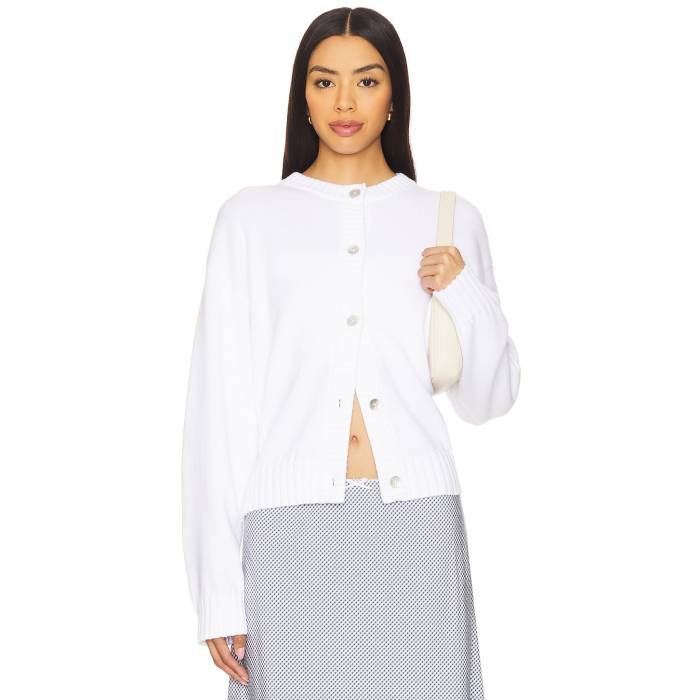 Donni. 【 The Cotton Knit Cardigan Women Powder 】 ニット カーディガン レディースファッション ト..