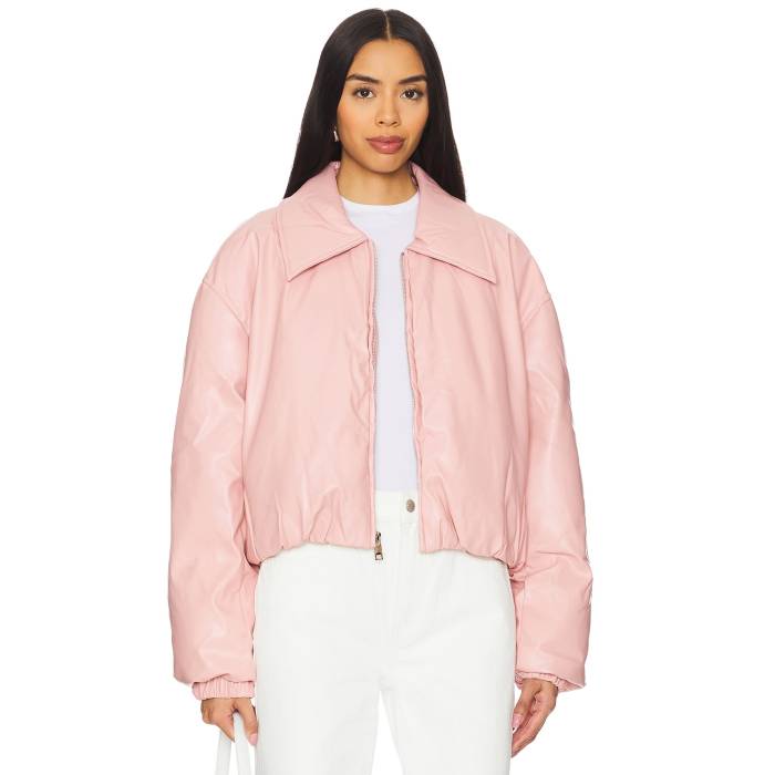 Bubish 【 Elsa Leather Bomber Jacket Women Powder Pink 】 レザー Jacket ジャケット レディースファッション コート ジャケット レディース pink ピンク