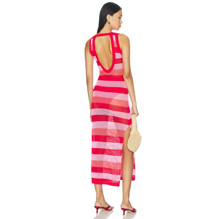 ビーチライオット Beach Riot 【 Holly Rose Dress Women Ruby Stripe Crochet 】 Rose ローズ ドレス レディース Stripe ストライプ