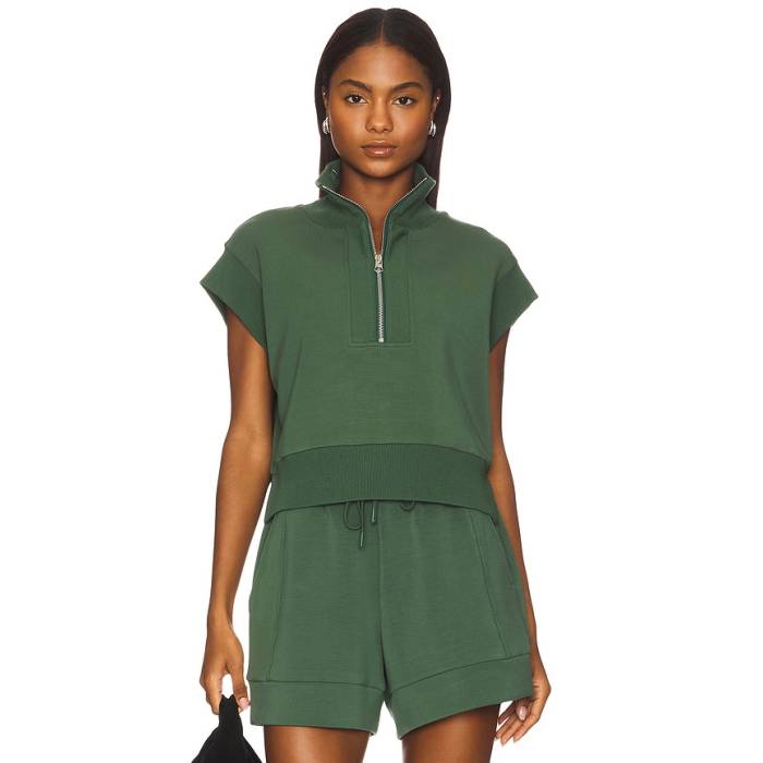 Rakuten - バーリー Varley 【 Kelly Half Zip Sweatshirt Women Cilantro 】 ハーフ スウェット トレーナー レディース