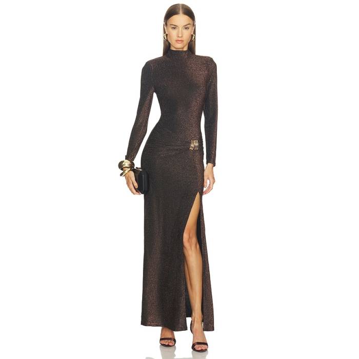 Elliatt 【 Indira Gown Women Black &Amp; Gold 】 レディース 黒色 ブラック ゴールド
