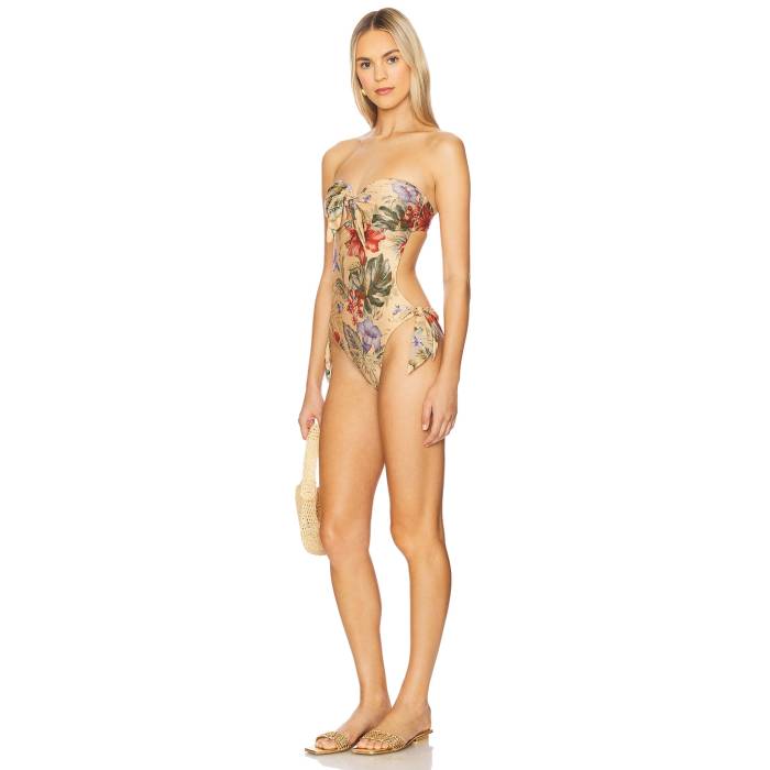 ジマーマン Zimmermann 【 Coco Scarf Tie One Piece Swimsuit Women Tan Multi Floral 】 スカーフ ネクタイ 水着 レディースファッション 水着 レディース