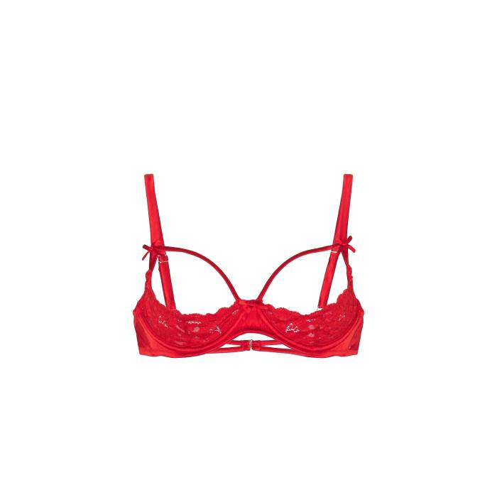 フルールドゥマル Fleur Du Mal 【 Charlotte Peekaboo Bra Women Rouge 】 シャーロット インナー 下着 ナイトウェア レディース インナー 下着 ランジェリー ブラジャー レディース