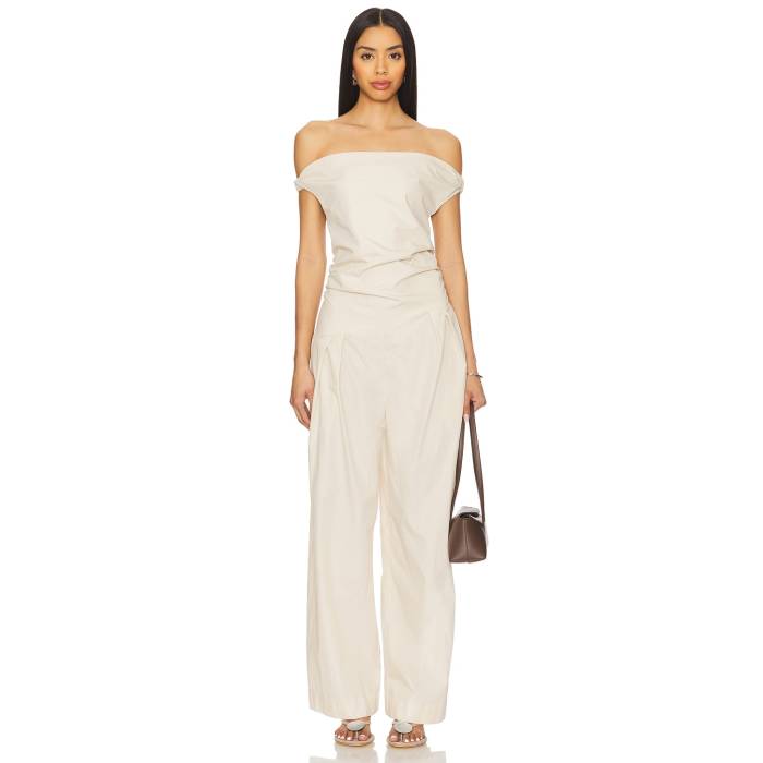 Swf 【 Rolled Shoulder Jumpsuit Women Pewter 】 ジャンプスーツ レディースファッション その他 レディース