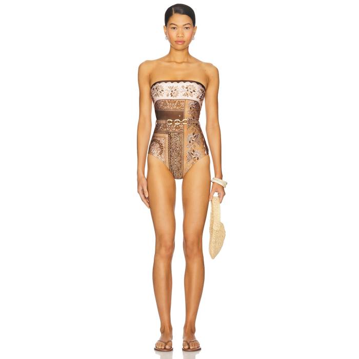 ジマーマン Zimmermann 【 Lucky Bandeau One Piece Swimsuit Women Chocolate Bandana 】 水着 レディースファッション 水着 レディース