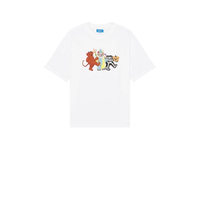 Market 【 Tricky Bears T-Shirt Men White 】 bears ベアーズ Tシャツ メンズファッション トップス Tシャツ カットソー メンズ 白色 ホワイト