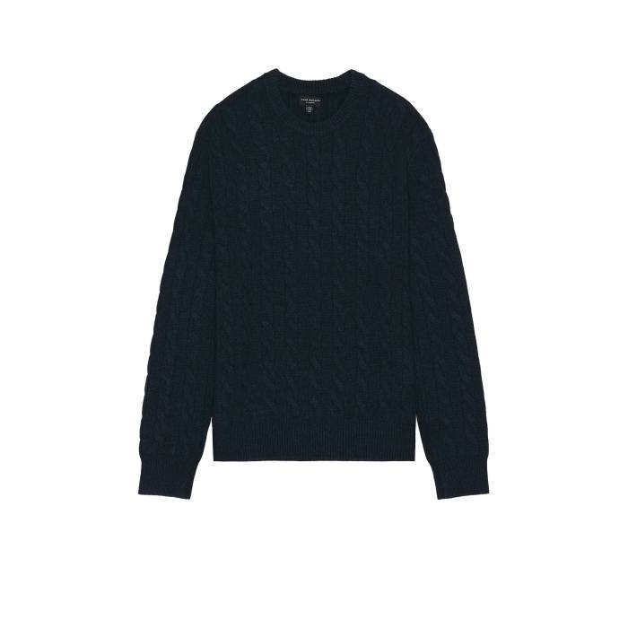 Club Monaco 【 Cashmere Cable Crew Sweater Men Navy 】 クルー トレーナー メンズファッション トップス ニット セーター メンズ 紺色 ネイビー