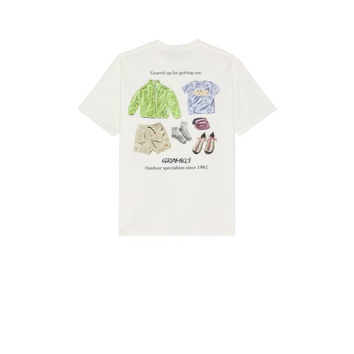 グラミチ Gramicci 【 Geared Up Tee Men White 】 Tシャツ メンズファッション トップス Tシャツ カットソー メンズ 白色 ホワイト