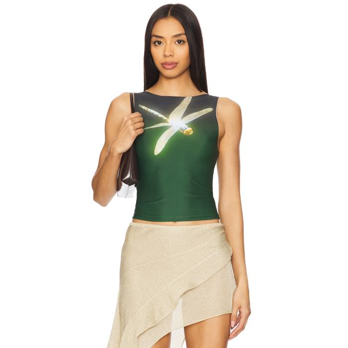 1Xblue 【 Dragonfly T-Shirt Women Green 】 ドラゴンフライ Tシャツ レディースファッション トップス タンクトップ レディース green 緑・グリーン