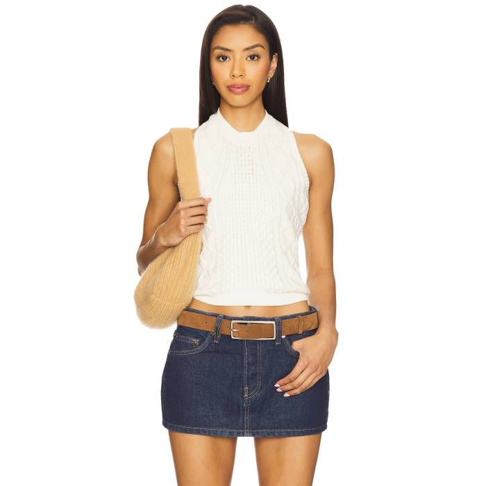 Central Park West 【 Junie Cabled Halter Top Women White 】 レディースファッション トップス その..