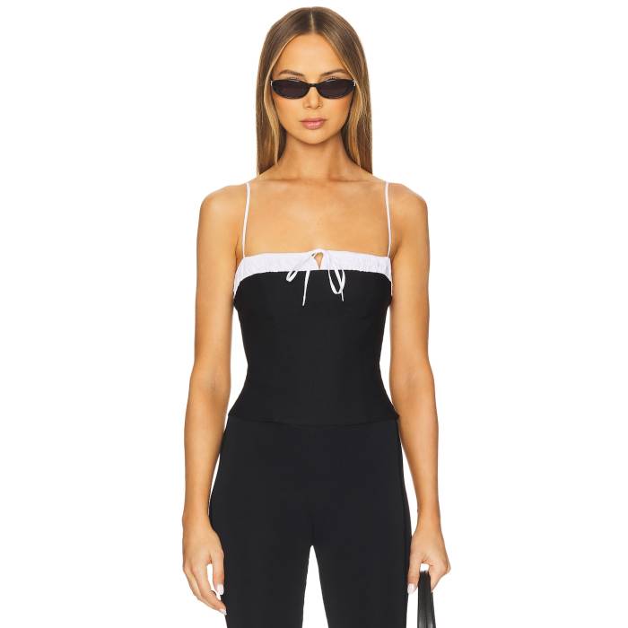 Nia 【 Maria Top Women Black 】 レディースファッション トップス タンクトップ レディース 黒色 ブラック