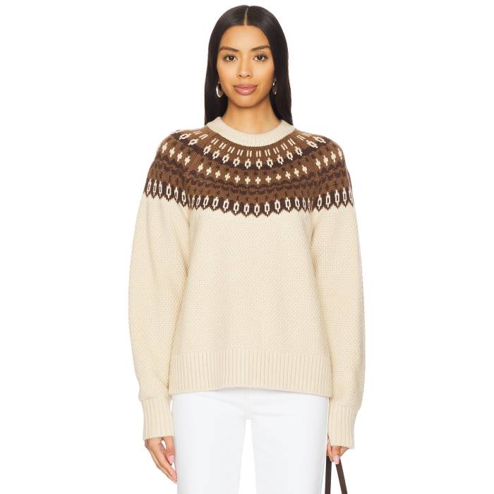 Lovers And Friends 【 Andrea Fairisle Sweater Women Beige & Brown Multi 】 トレーナー レディースファッション トップス ニット セーター セーター レディース ベージュ 茶色 ブラウン