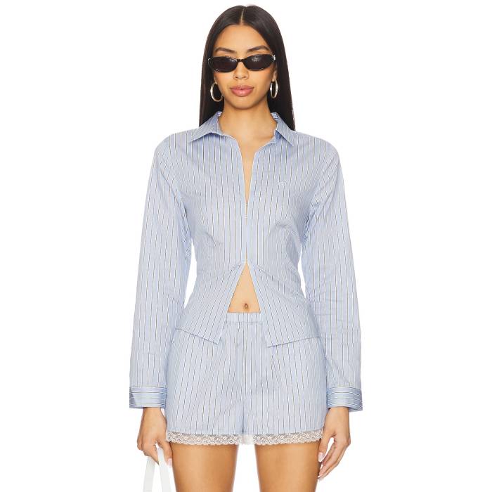 Miaou 【 Victoria Top Women Periwinkle Stripes 】 レディースファッション トップス その他 レディース