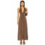 Weworewhat 【 X Revolve Halter Deep V Maxi Women Chestnut 】 ディープ レディースファッション ド..