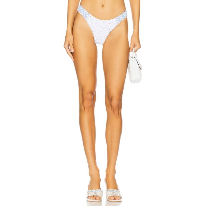 For Love & Lemons 【 Floral Stems Bikini Bottom Women White 】 ズボン ボトムス レディースファッション 水着 レディース 白色 ホワイト