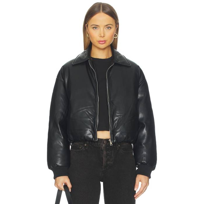 樂天商城 - Superdown 【 Sanja Faux Leather Jacket Women Black 】 レザー Jacket ジャケット レディース 黒色 ブラック