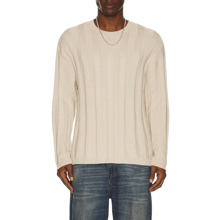 ヘルムートラング Helmut Lang 【 Wide Rib Crew Sweater Men Putty 】 クルー トレーナー メンズ
