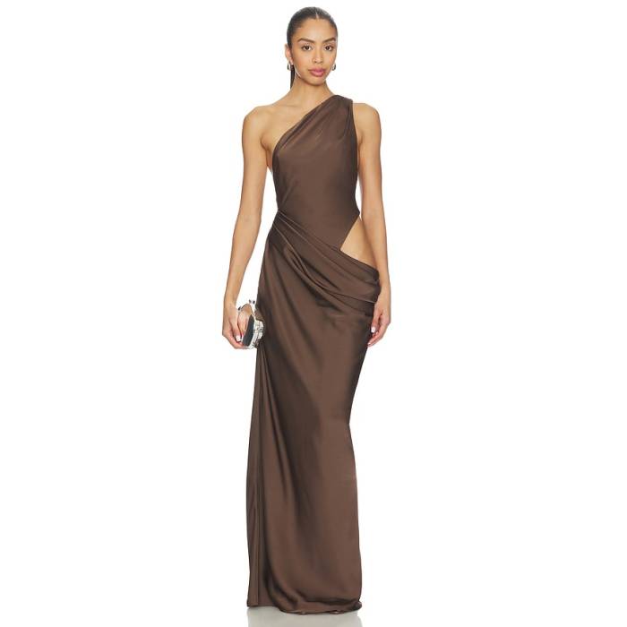 Misha 【 The Isadora Satin Maxi Dress Women Carafe 】 サテン ドレス レディース