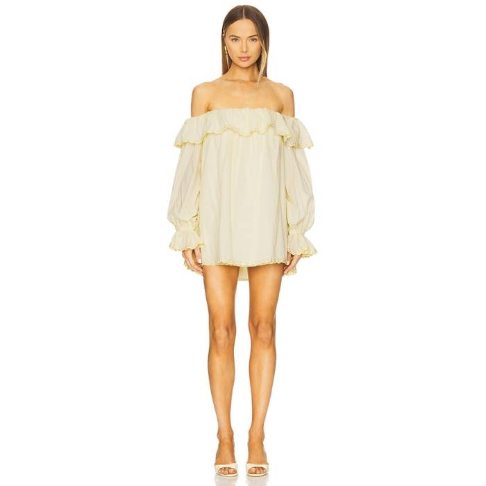 Stone Cold Fox 【 X Revolve Abby Mini Dress Women Butter Yellow 】 ドレス レディース yellow 黄色・イエロー