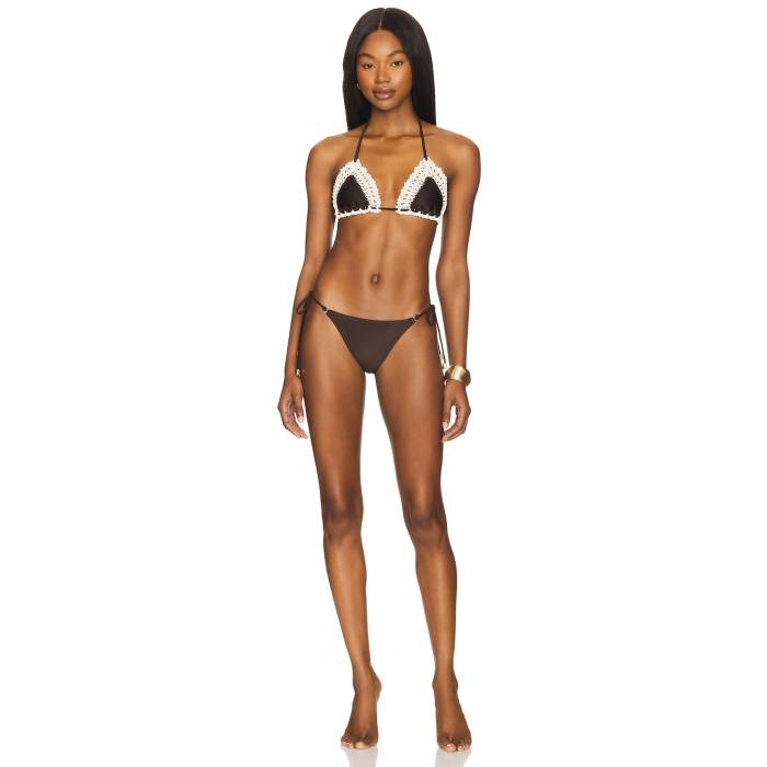 ジマーマン Zimmermann 【 Acacia Crochet Triangle Bikini Women Chocolate 】 レディースファッション 水着 レディース