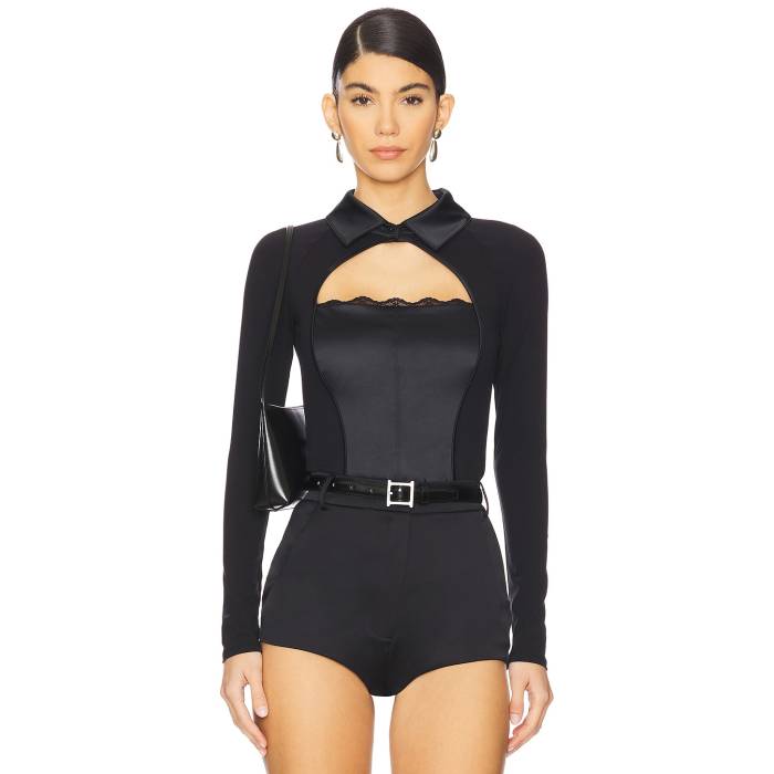 フルールドゥマル Fleur Du Mal 【 Long Sleeve Bodysuit Women Black 】 Sleeve スリーブ ボディースーツ レディースファッション トップス その他 レディース 黒色 ブラック