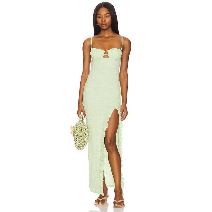 モンシー Montce 【 Petal Long Slip Dress Women Avocado Floral Texture 】 ドレス レディース テクスチャー