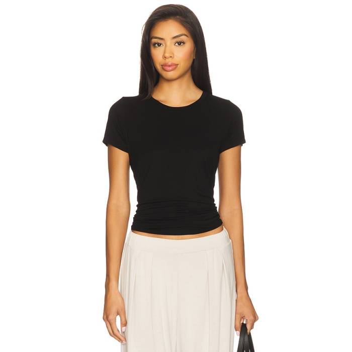 Michael Lauren 【 Tucker Short Sleeve Fitted Tee Women Black 】 Sleeve スリーブ Tシャツ レディース 黒色 ブラック