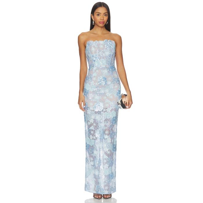 Bronx And Banco 【 Farah Ocean Blue Sequin Maxi Dress Women Ocean Blue Multi 】 青色 ブルー ドレス レディース 青色 ブルー