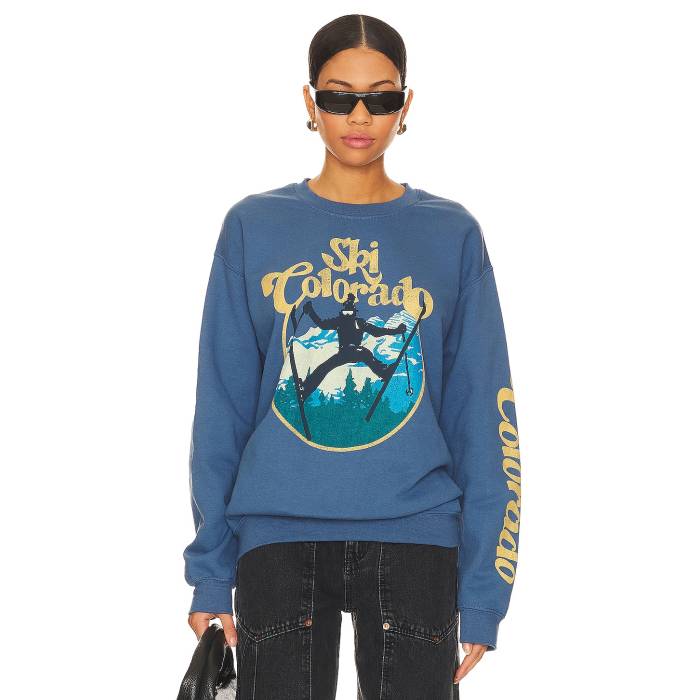 ジャンクフード Junk Food 【 Ski Colorado Crew In Indigo Blue Women Dkind 】 コロラド クルー 藍色..