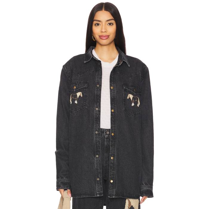 Understated Leather 【 Horsey Shirt Women Faded Black 】 レディースファッション トップス シャツ ブラウス レディース 黒色 ブラック