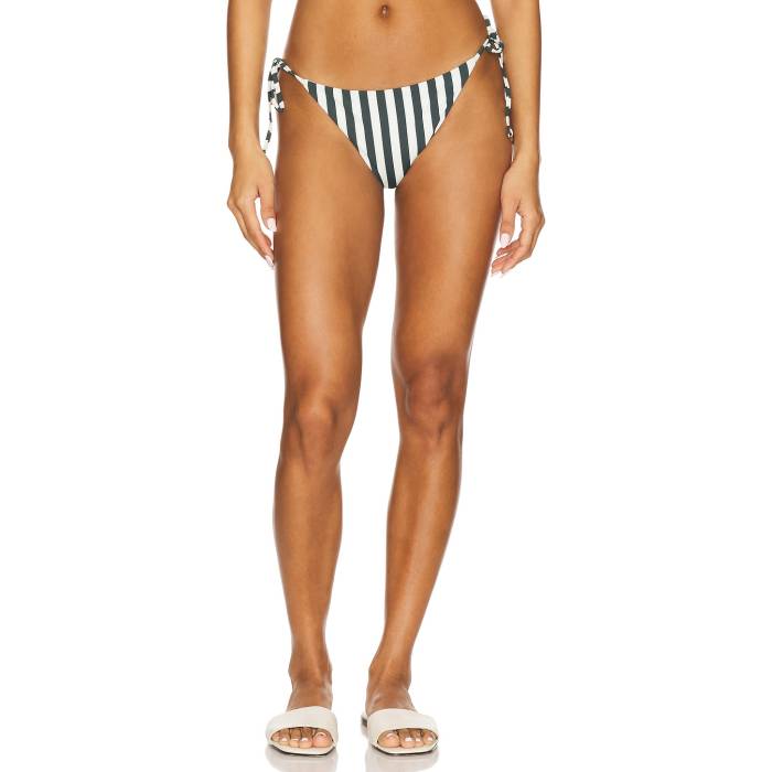 Anemos 【 String Tie Bikini Bottom Women Green & White Vertical Stripe 】 ネクタイ ズボン ボトムス レディースファッション 水着 レディース green 緑・グリーン 白色 ホワイト Stripe ストライプ