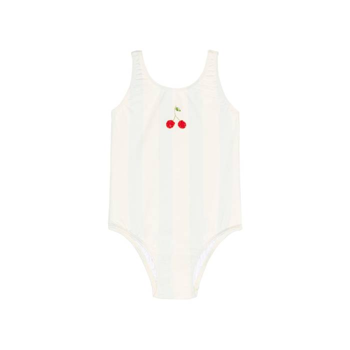 Swimwear - Wild Wawa 【 Cherry Swimsuit Girls Blue Stripe 】 水着 ジュニア キッズ 青色 ブルー Stripe ストライプ