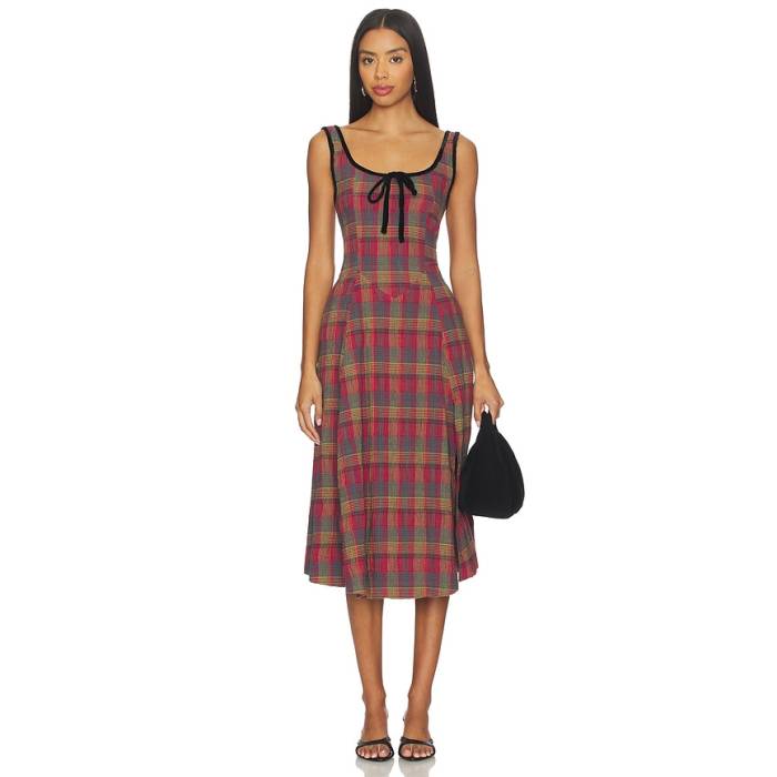 ブランド名Free People性別Women(レディース)商品名Freya Plaid Midi Dressカラー・Cherry Combo