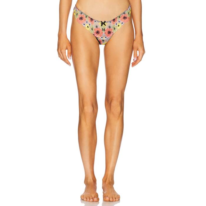 フルールドゥマル Fleur Du Mal 【 Azalea Embroidery Thong Women Black 】 インナー 下着 ナイトウェア レディース インナー 下着 ランジェリー ショーツ Tバック Gストリング レディース 黒色 ブラック