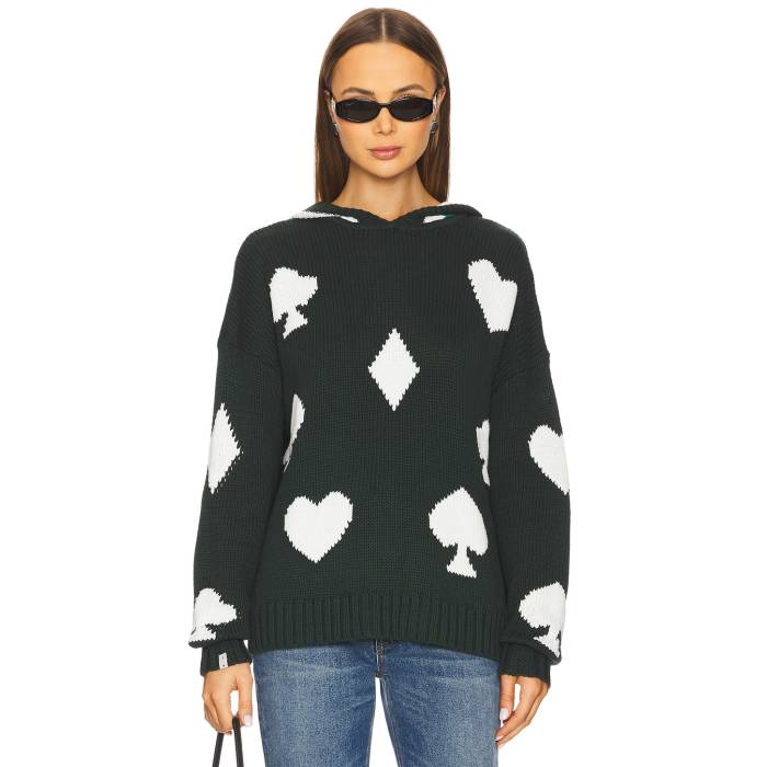 The Upside 【 Ace Of Hearts Abbey Knit Hoodie Women Green 】 エース ニット フーディー パーカー レディースファッション トップス ニット セーター その他 レディース green 緑・グリーン