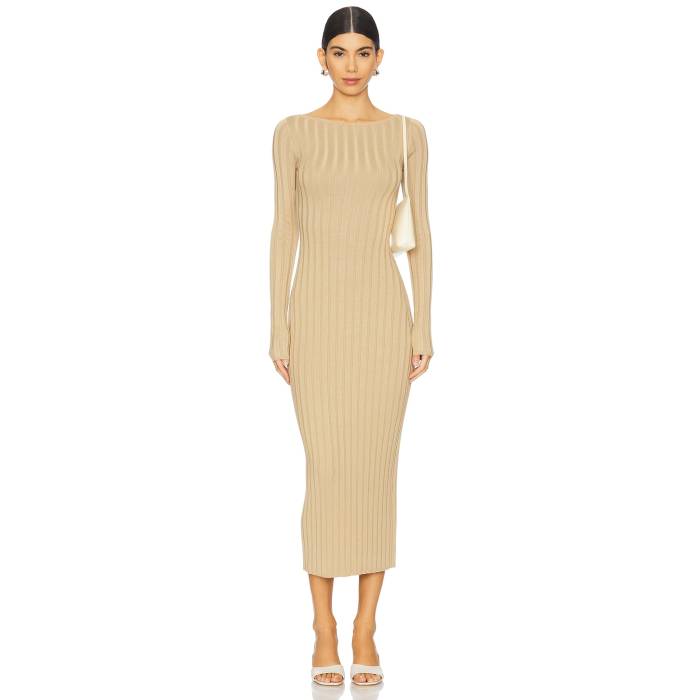 L'academie 【 By Marianna Kayce Midi Knit Dress Women Camel 】 ニット ドレス レディースファッション ドレス レディース camel キャメル